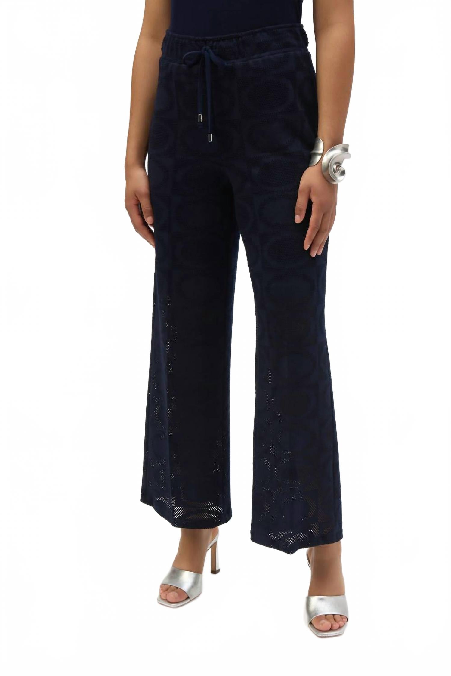 Pantalón de pierna ancha color azul