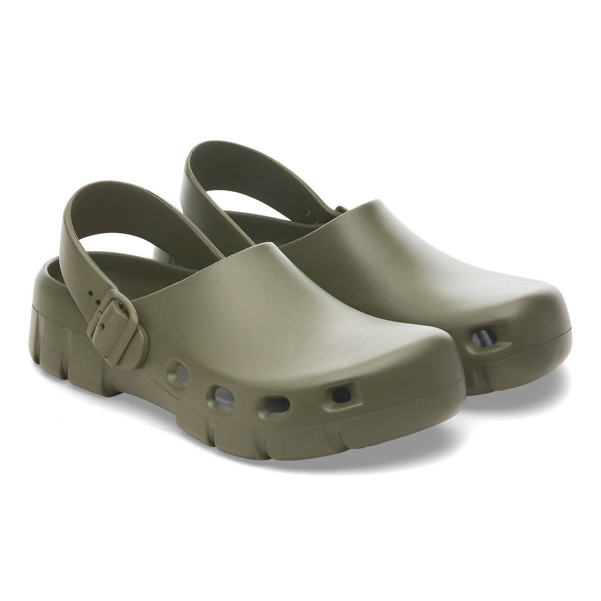 Zuecos de mujer color caqui