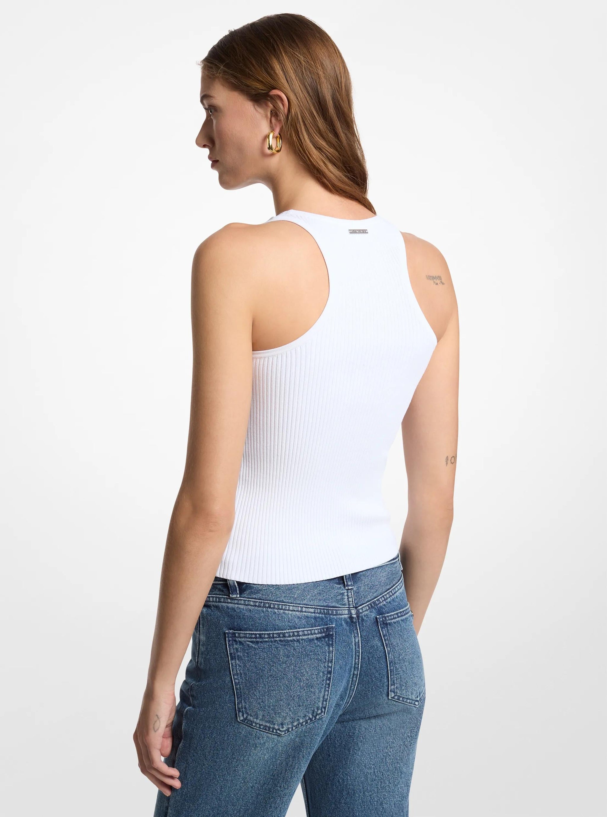 Camiseta sin mangas con tejido acanalado