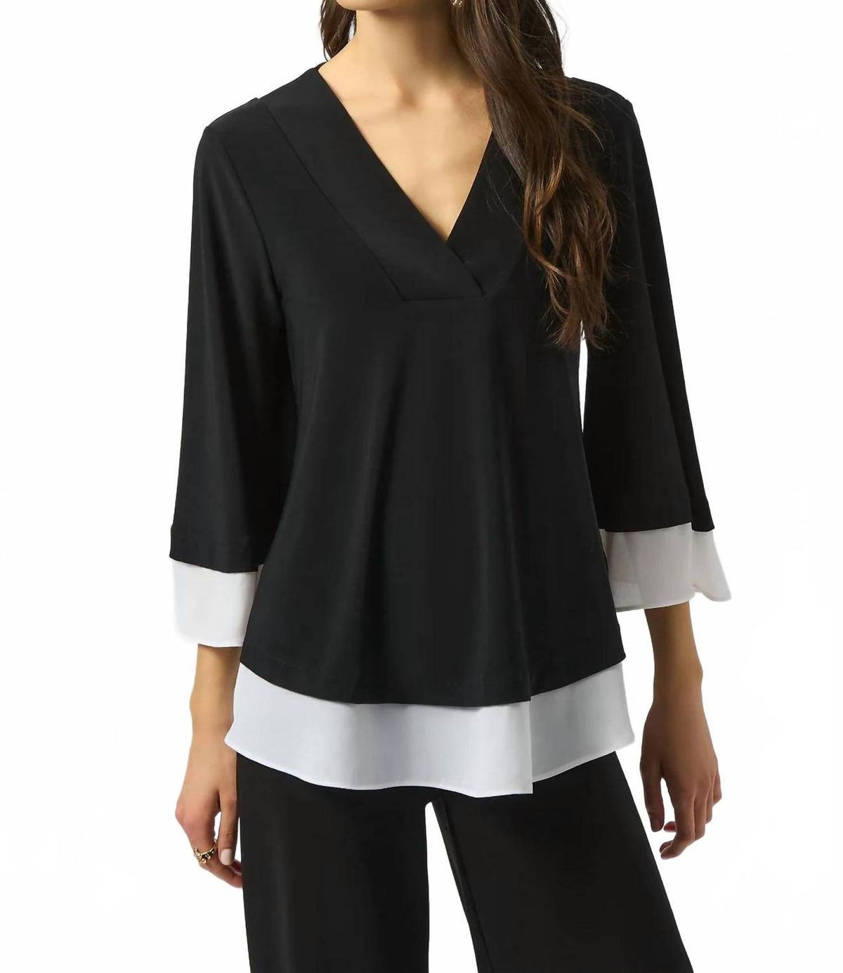 Top color negro y blanco
