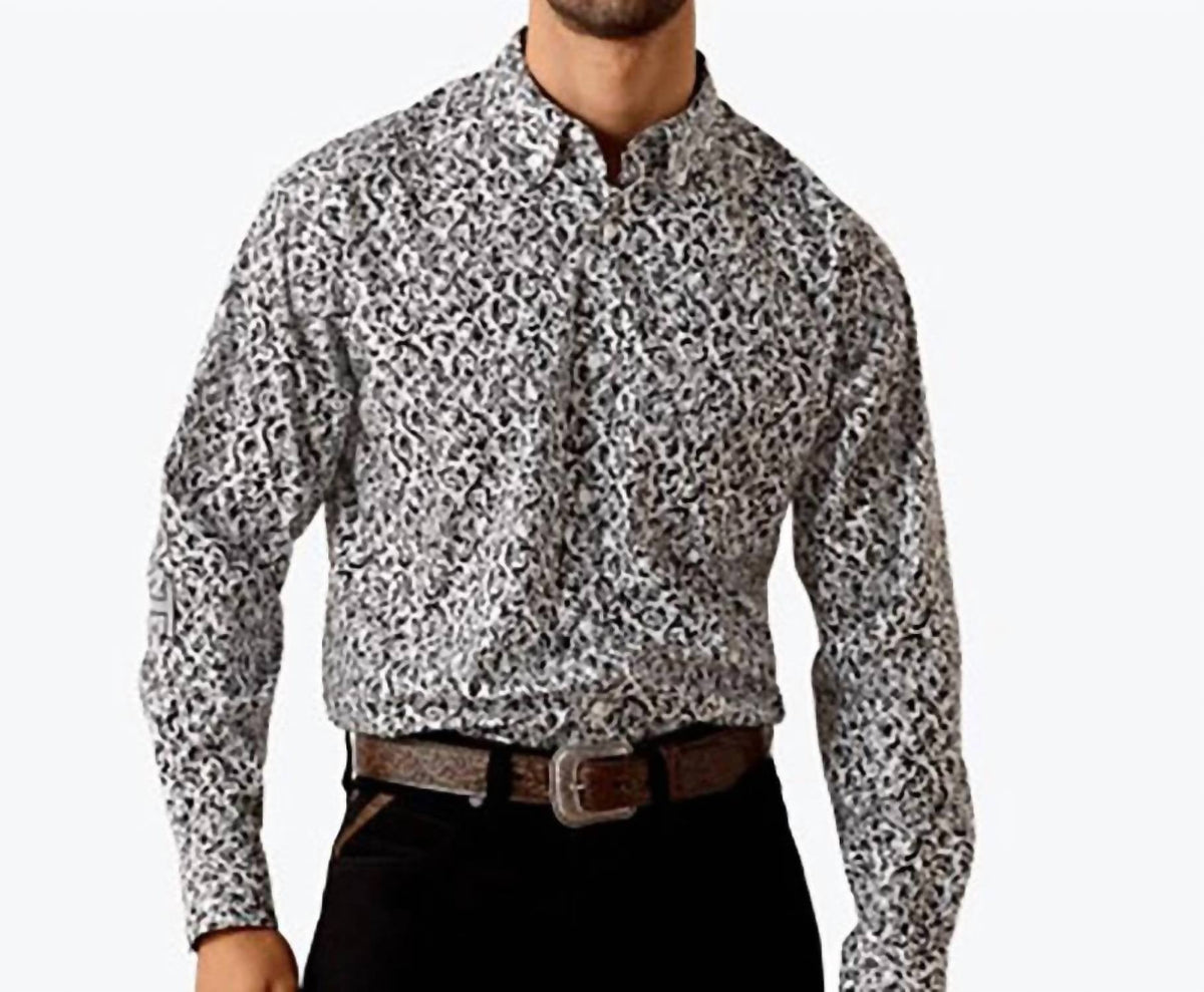 Camisa de hombre color blanco y gris