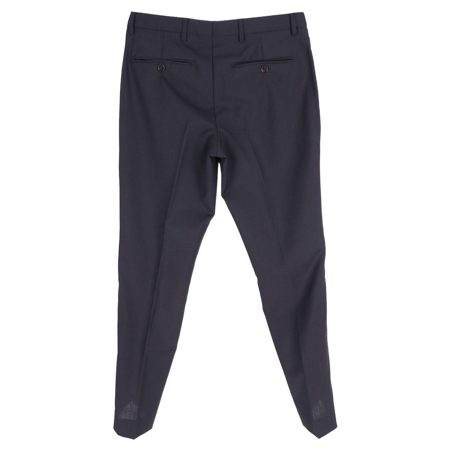 Pantalón de lana de corte recto color azul marino