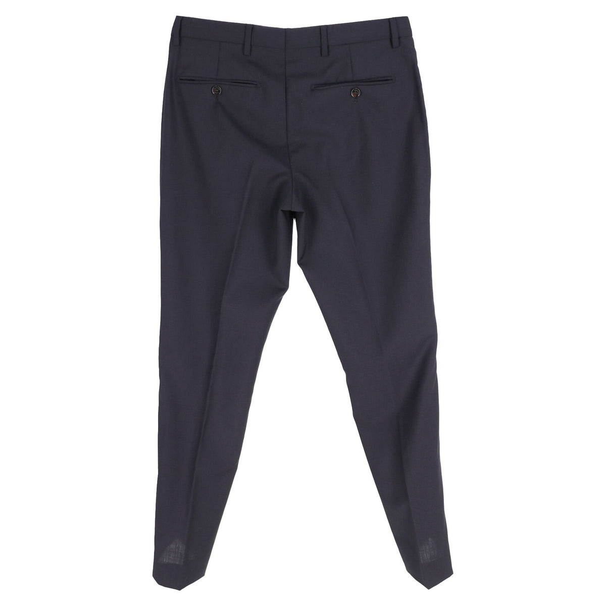 Pantalón de lana de corte recto color azul marino