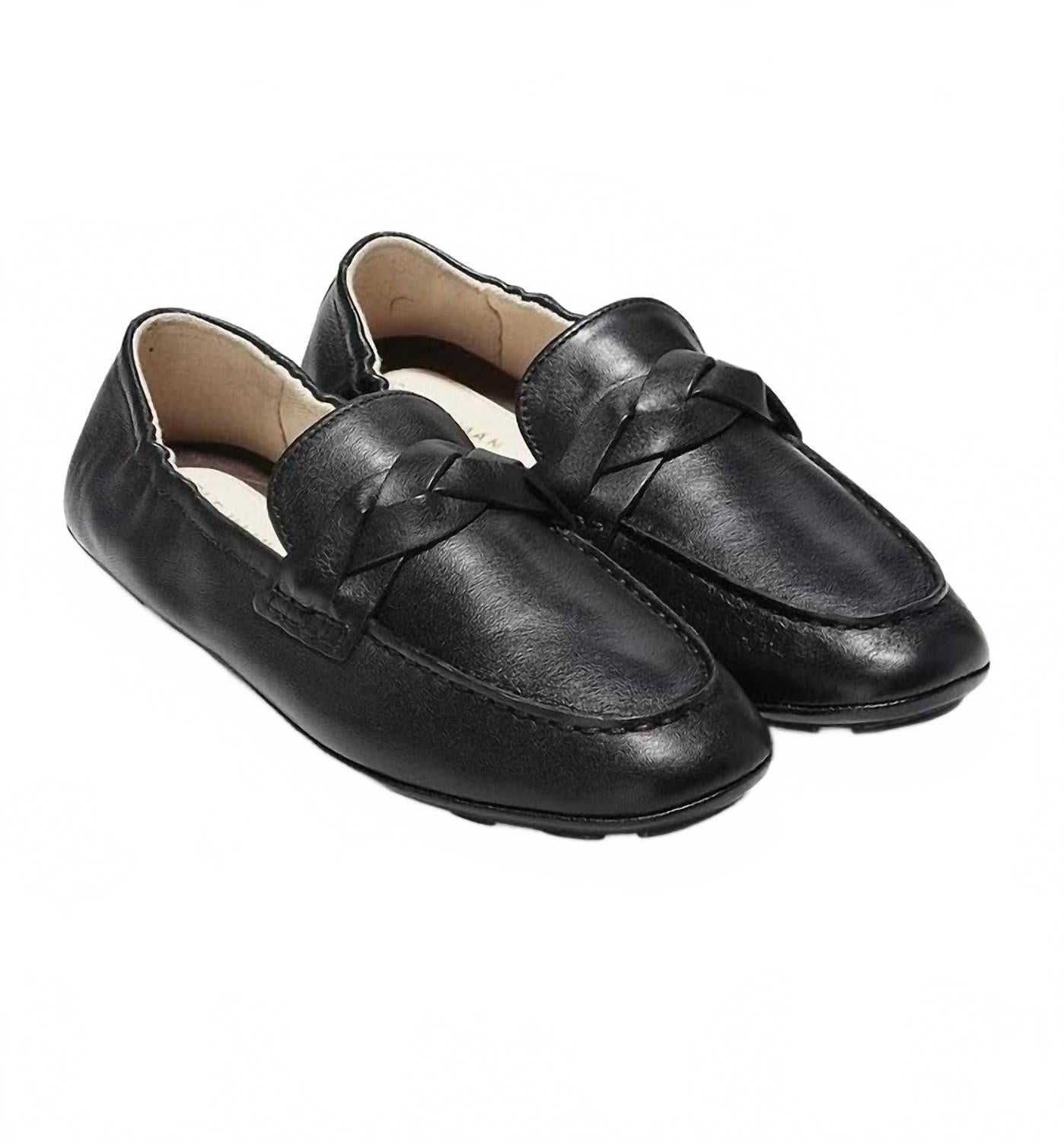 Mocasines de mujer de cuero color negro
