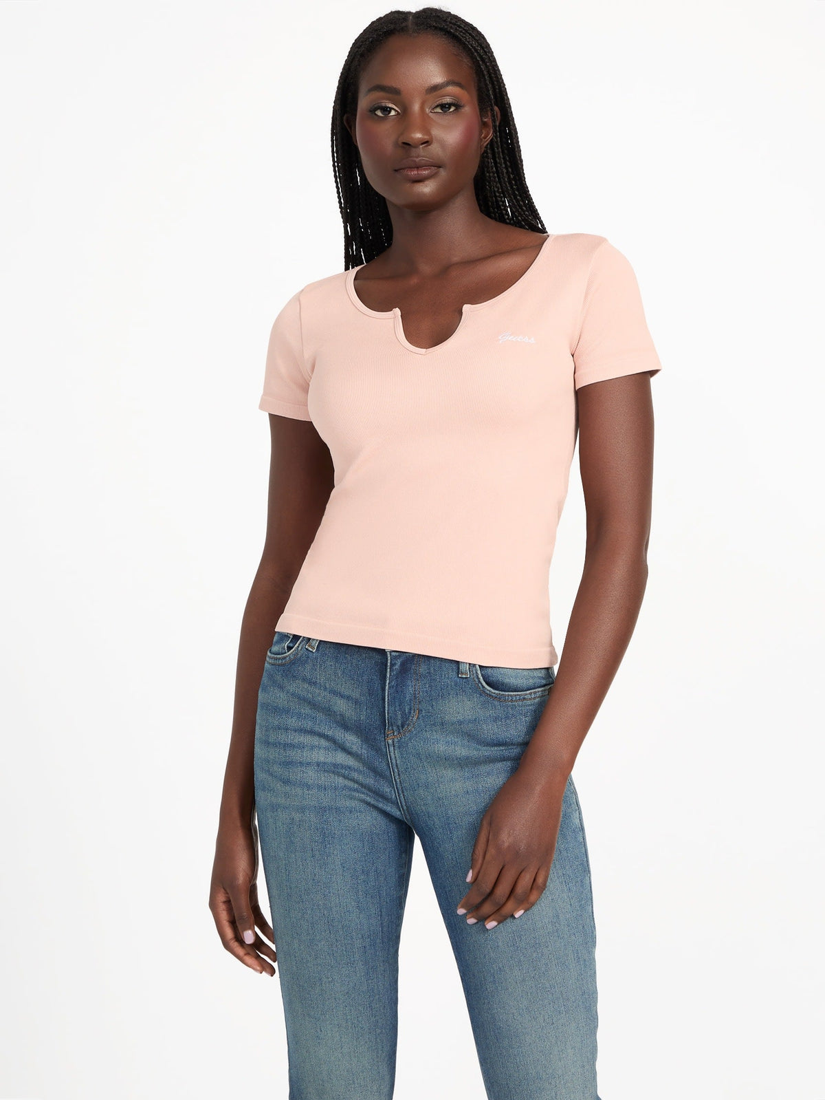 Top con cuello redondo