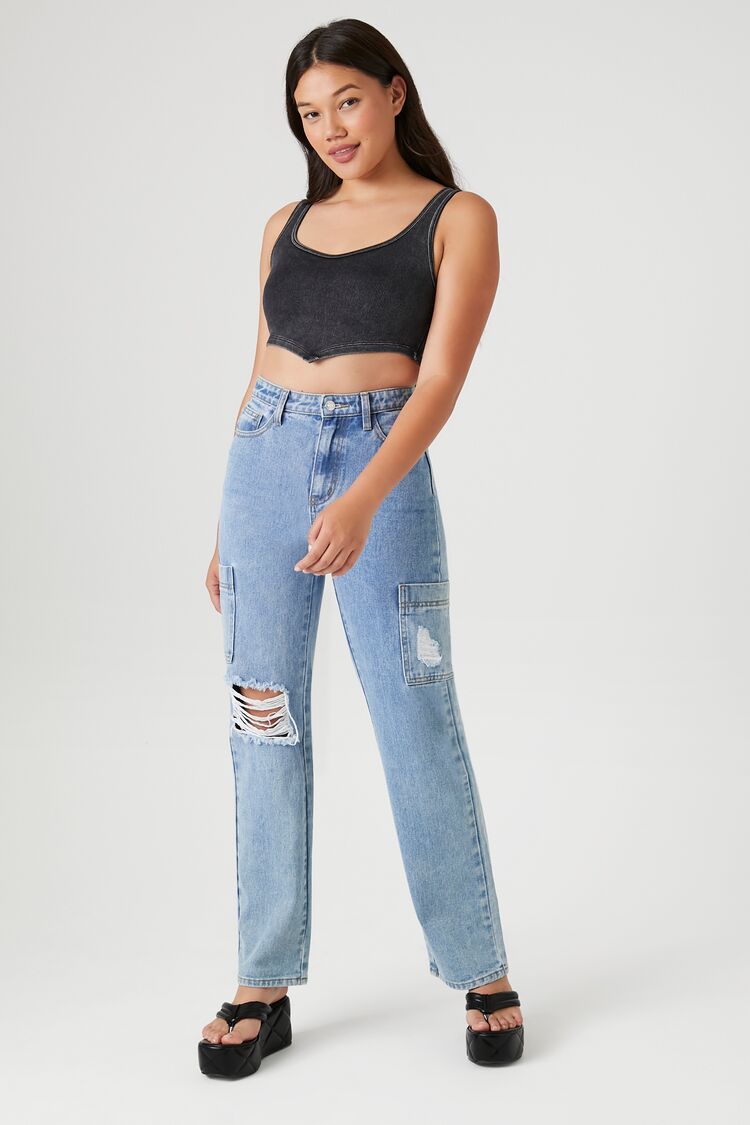 Camiseta sin mangas con tejido acanalado