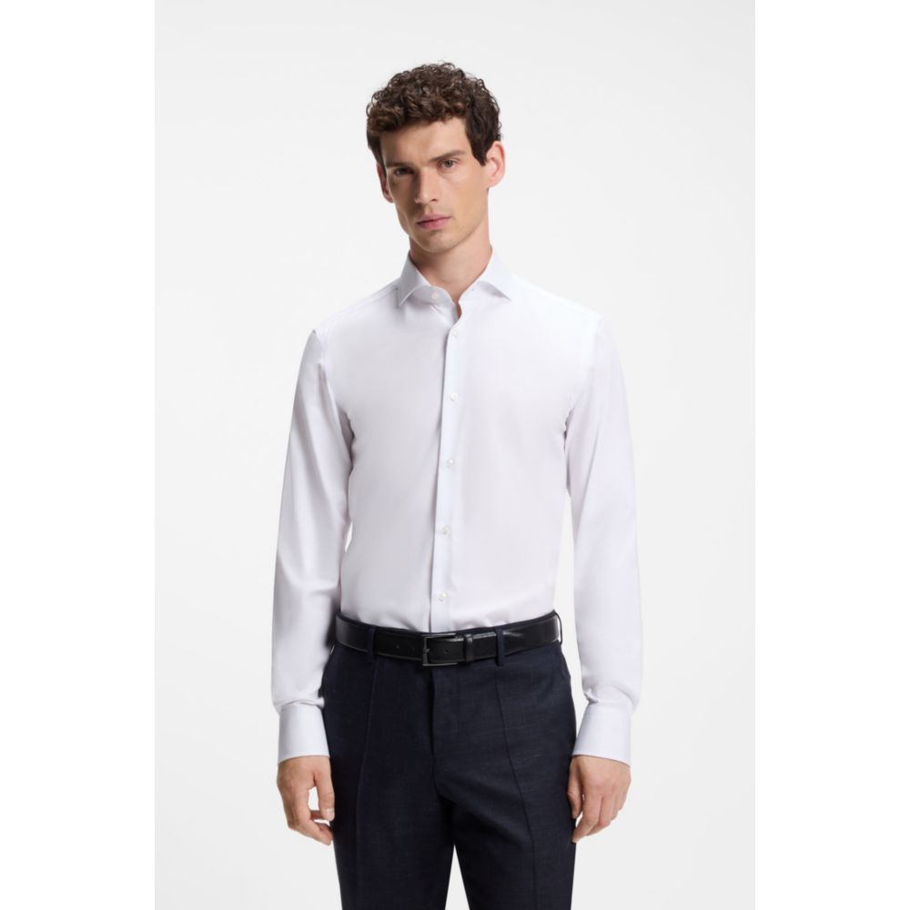Camisa de mezcla de algodón de corte ajustado