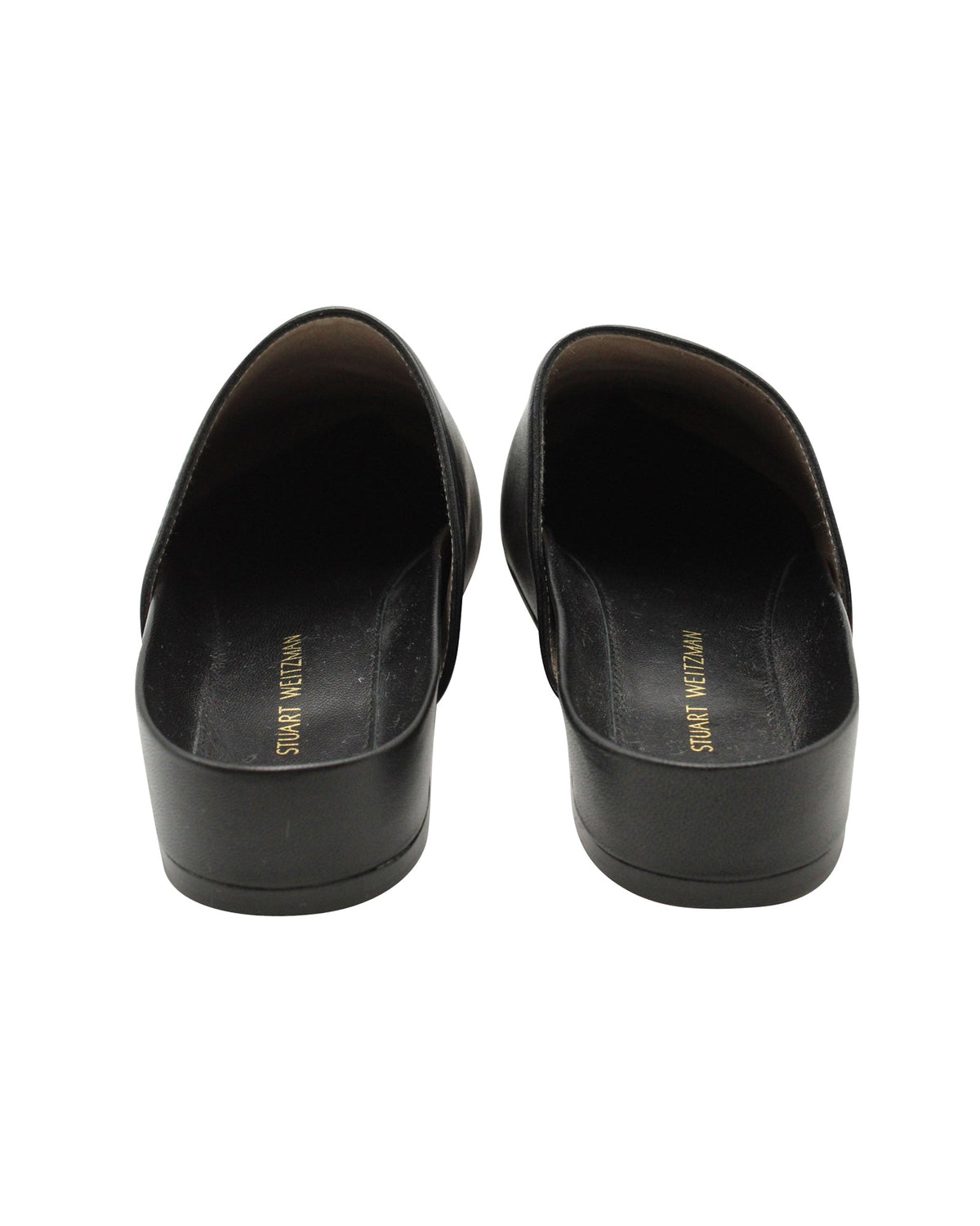 Zapatos destalonados de cuero color negro