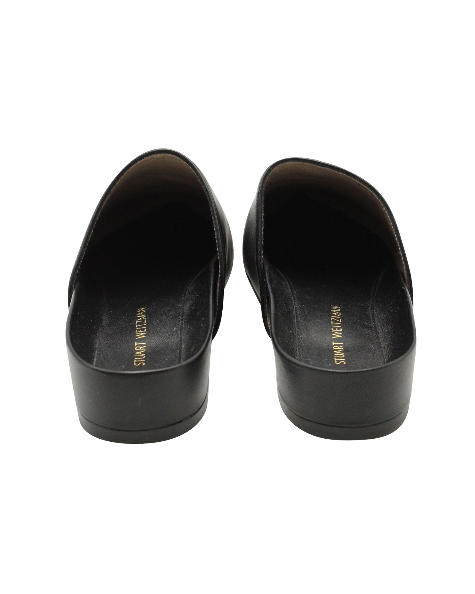 Zapatos destalonados de cuero color negro