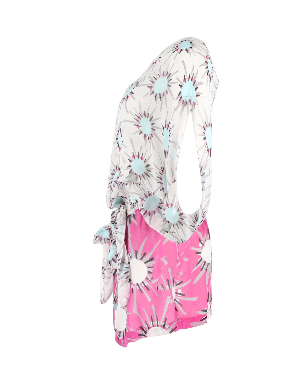 Vestido de seda con estampado multicolor