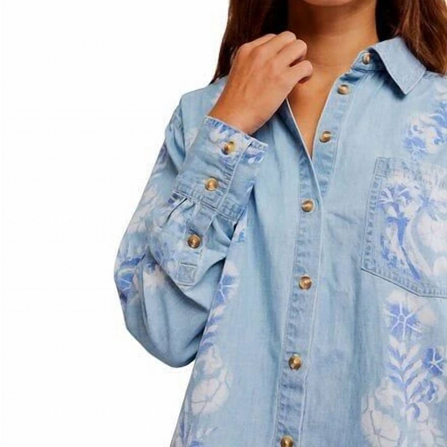 Camisa de mezclilla color azul