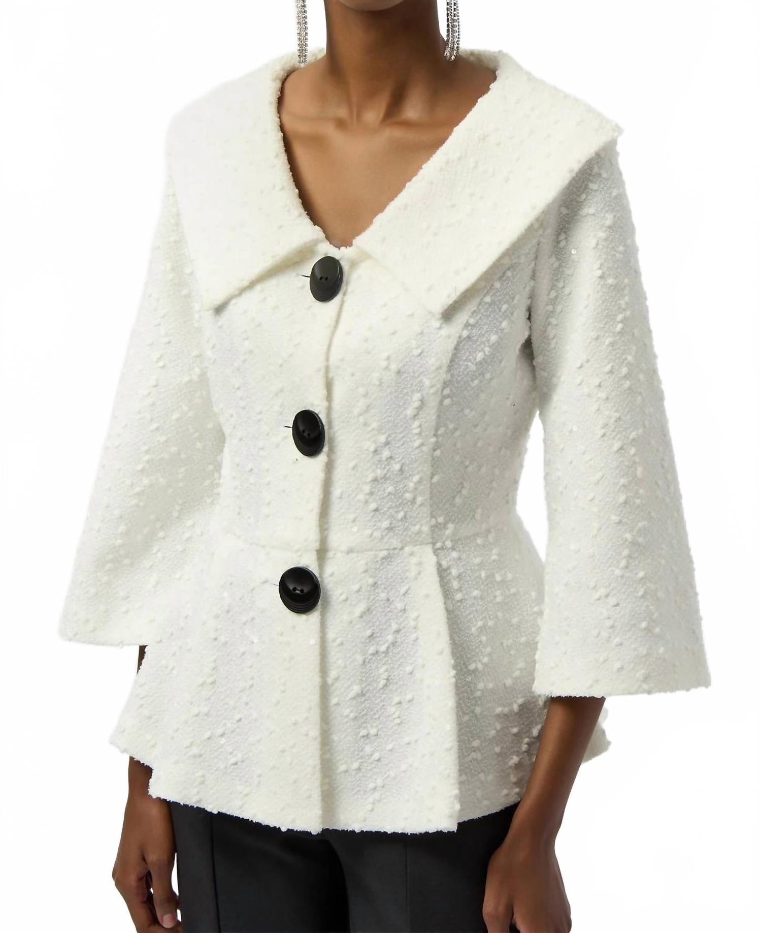 Chaqueta con lentejuelas color blanco