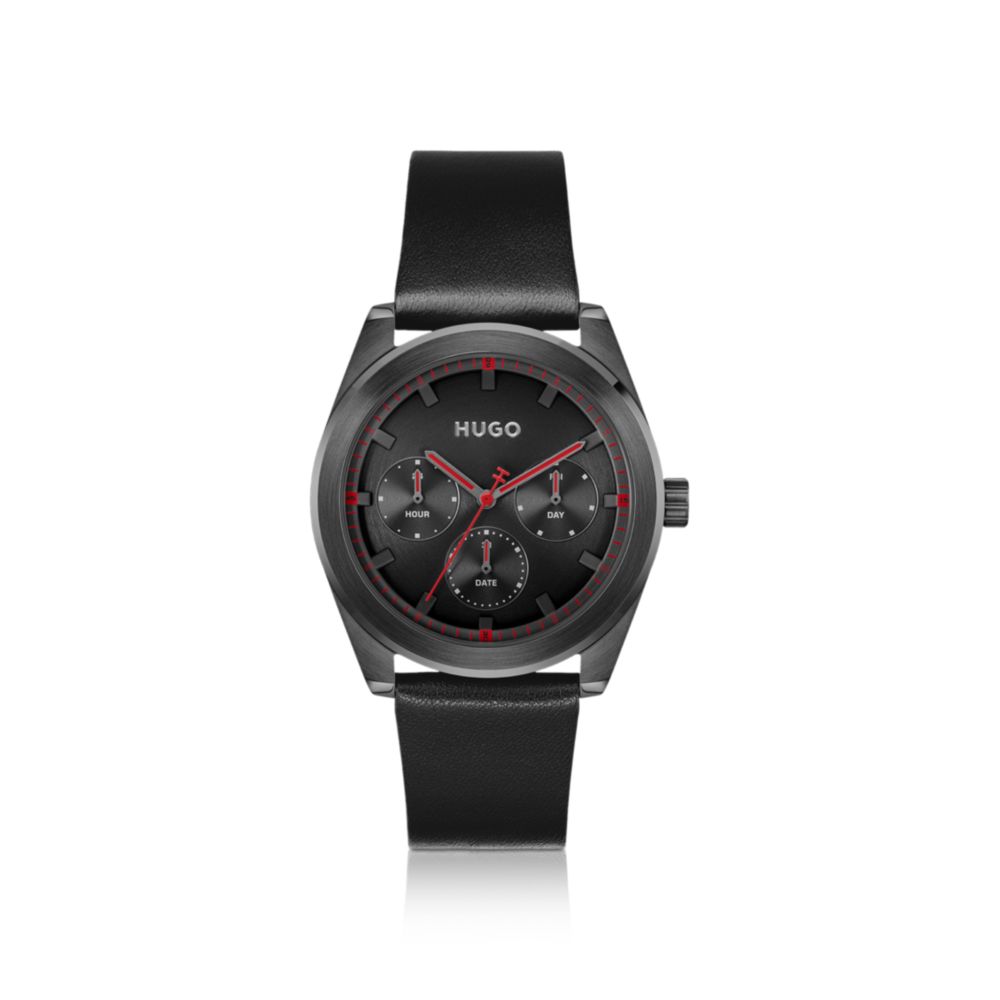 Reloj de cuero color negro