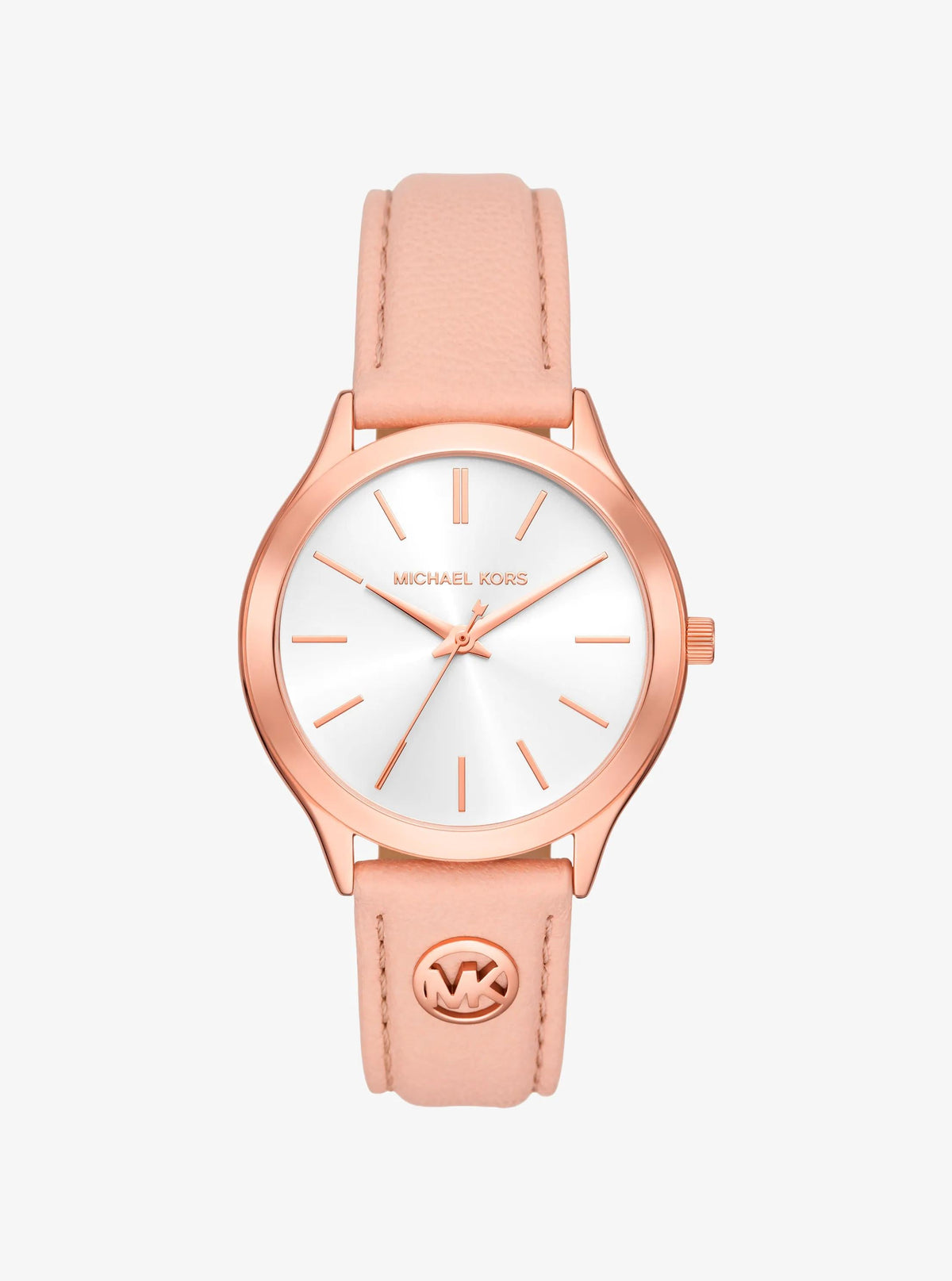 Reloj de cuero color oro rosa