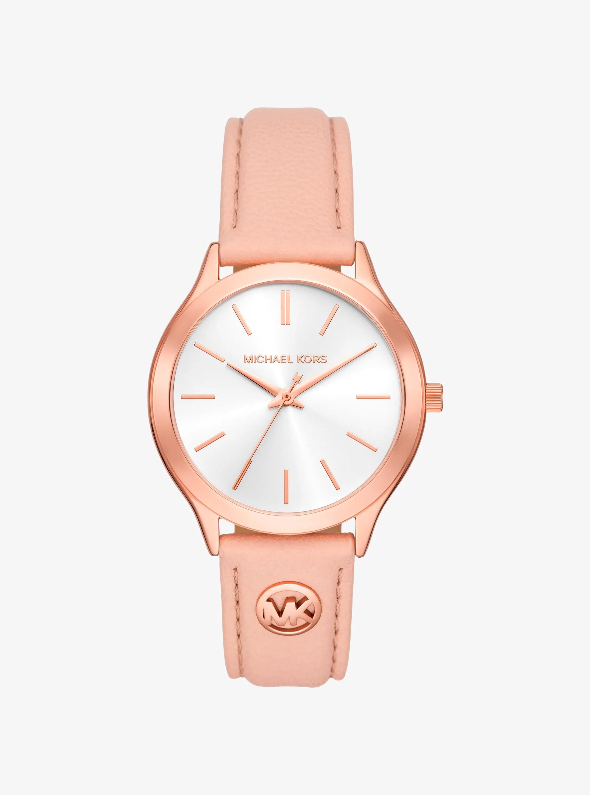 Reloj de cuero color oro rosa