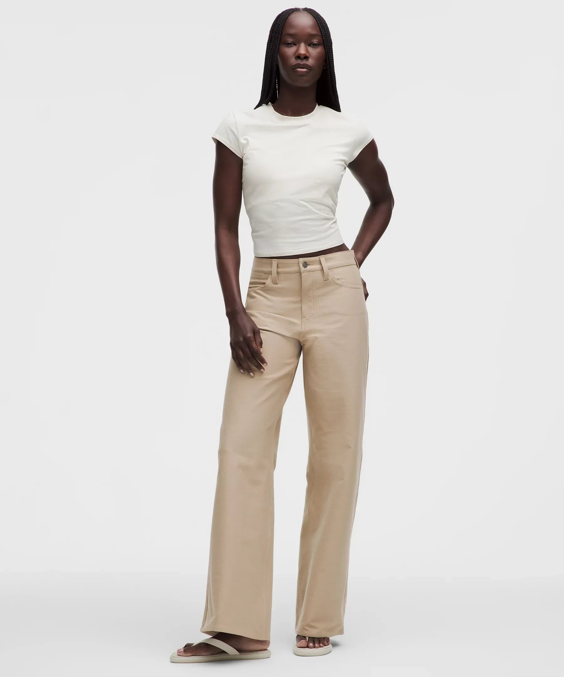 Pantalón de pierna ancha de tiro bajo