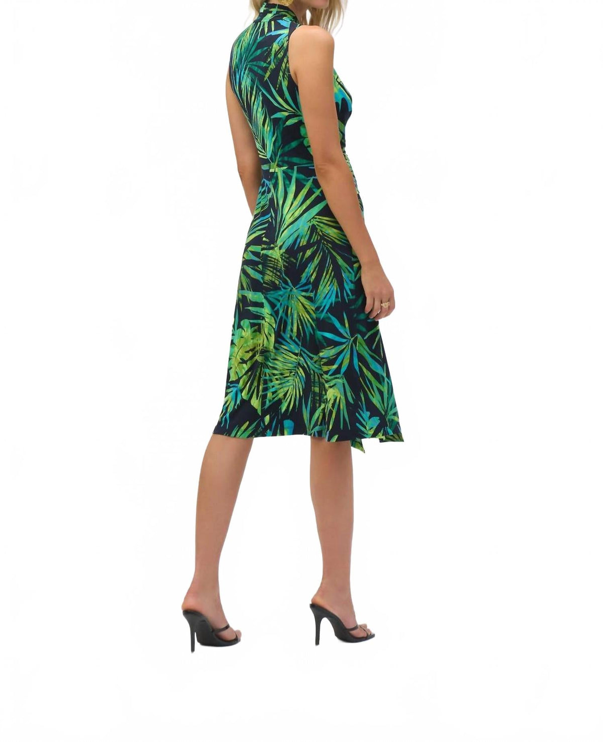 Vestido sin mangas con estampado floral color azul