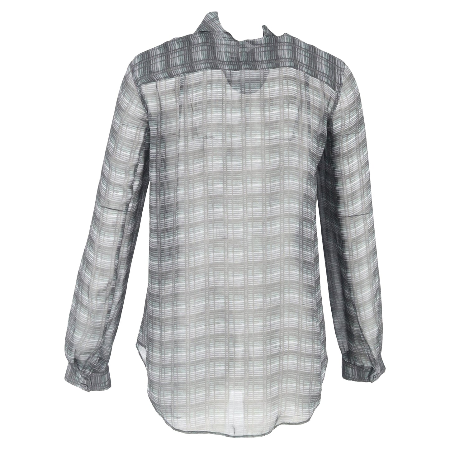 Camisa de seda color gris
