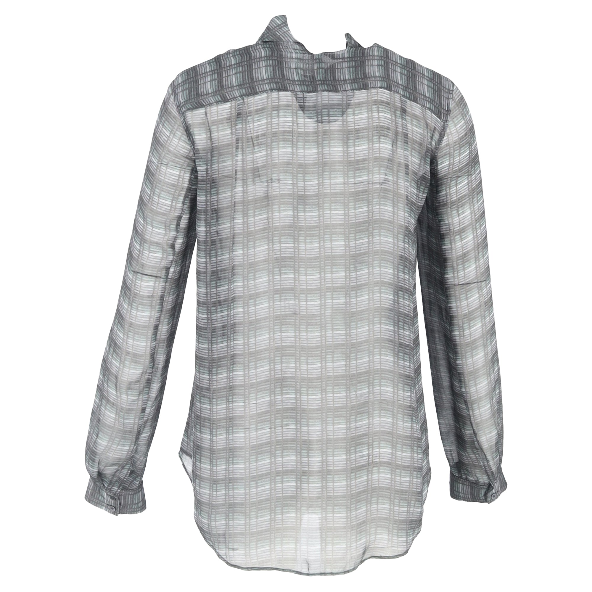 Camisa de seda color gris