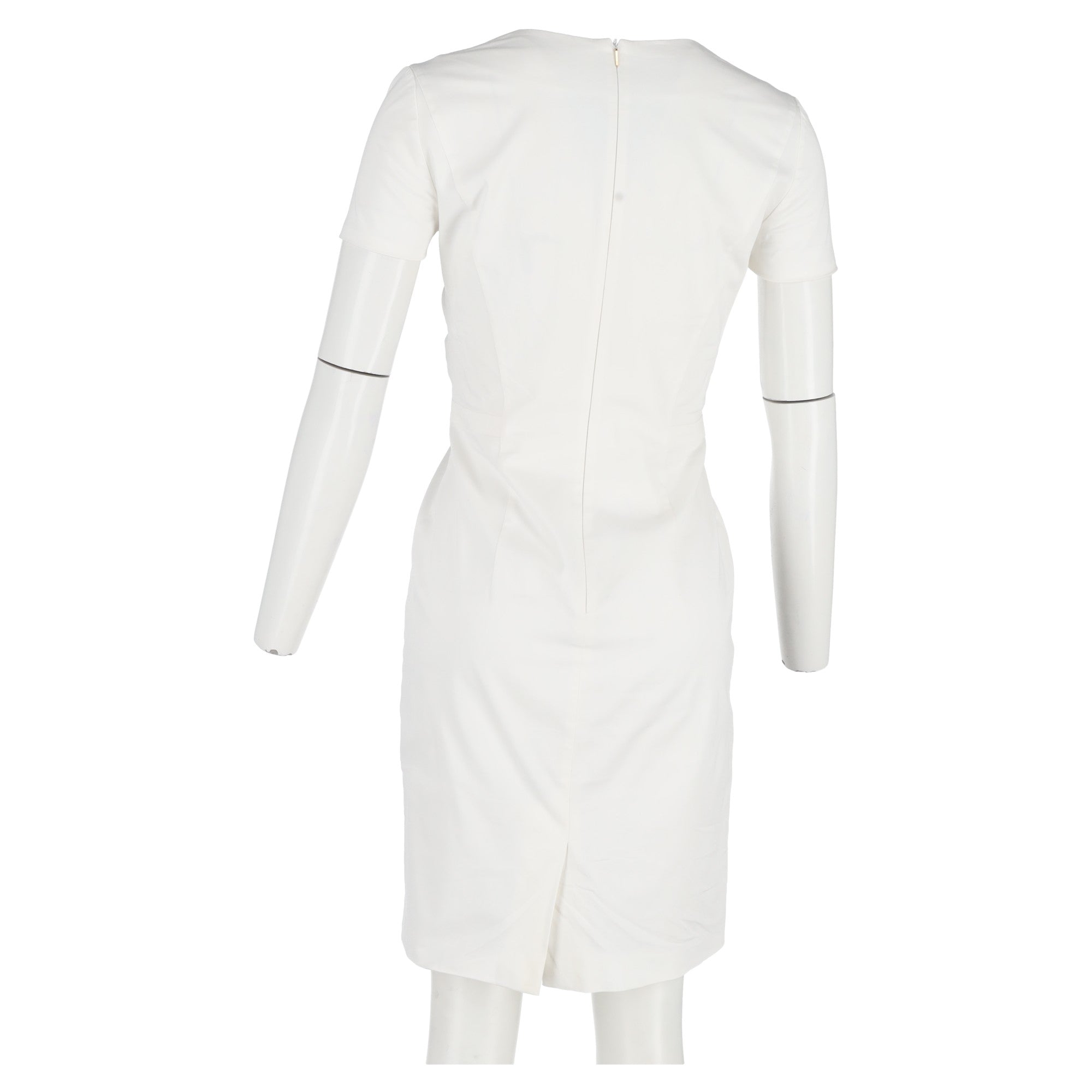 Vestido con cuello en V color blanco