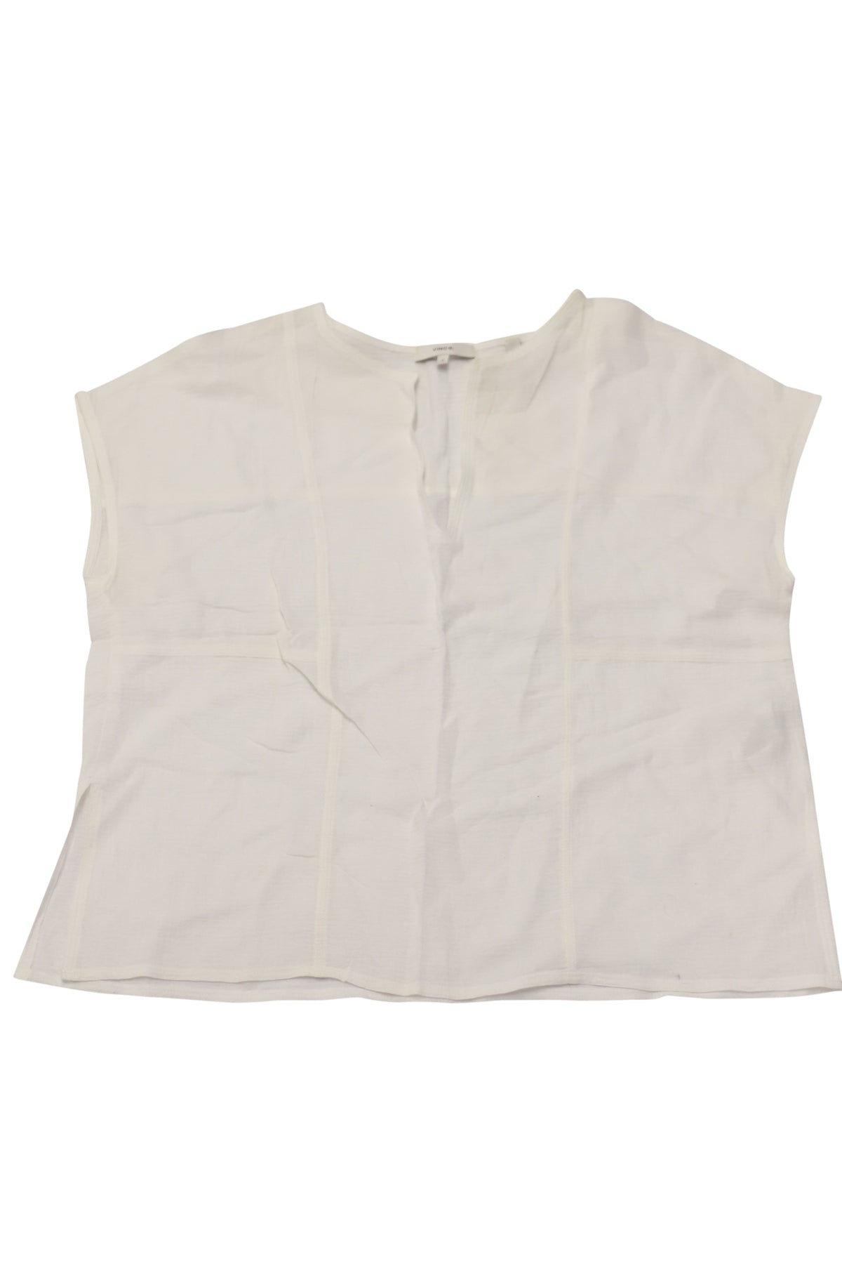 Blusa de algodón de manga corta color blanco