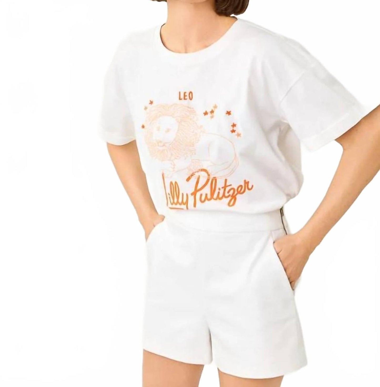 Top color blanco y naranja