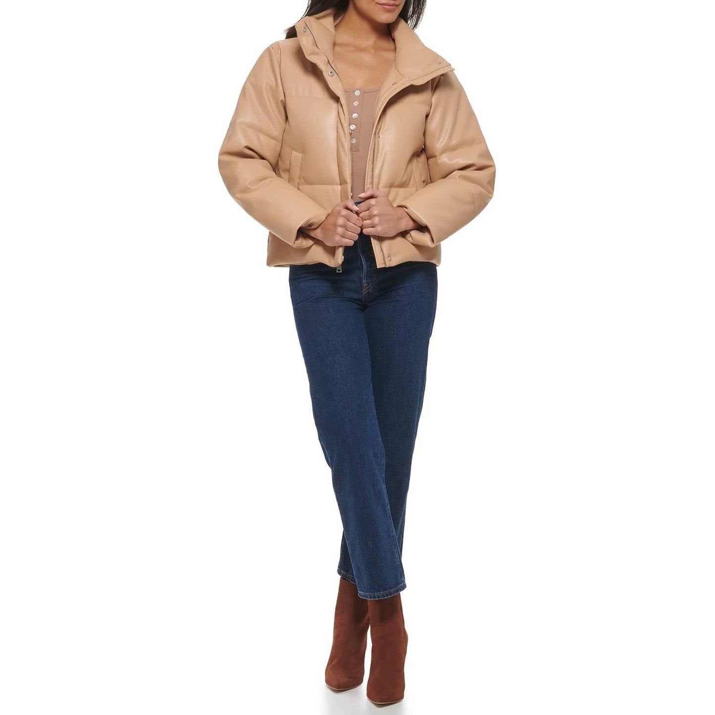 Chaqueta de efecto cuero