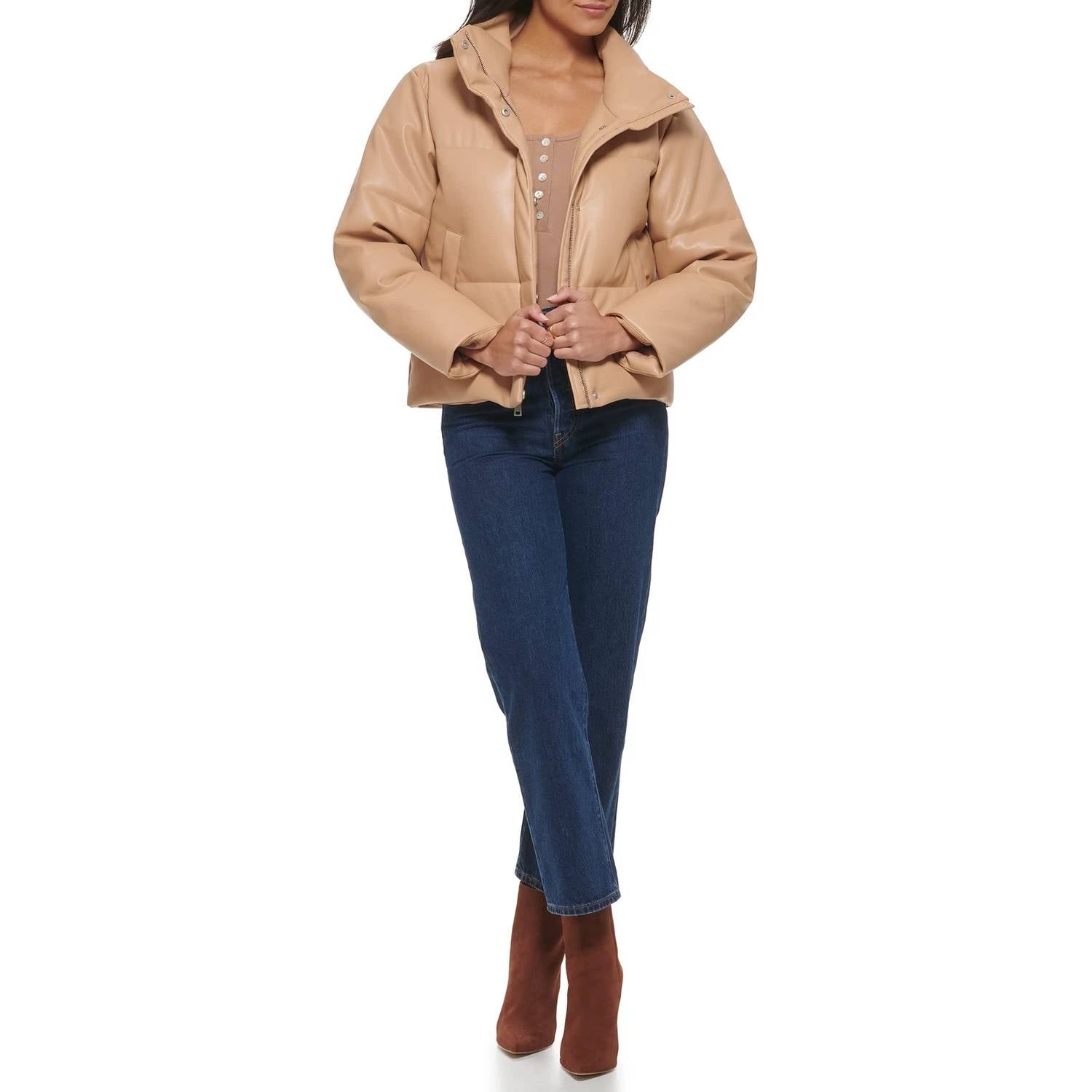 Chaqueta de efecto cuero