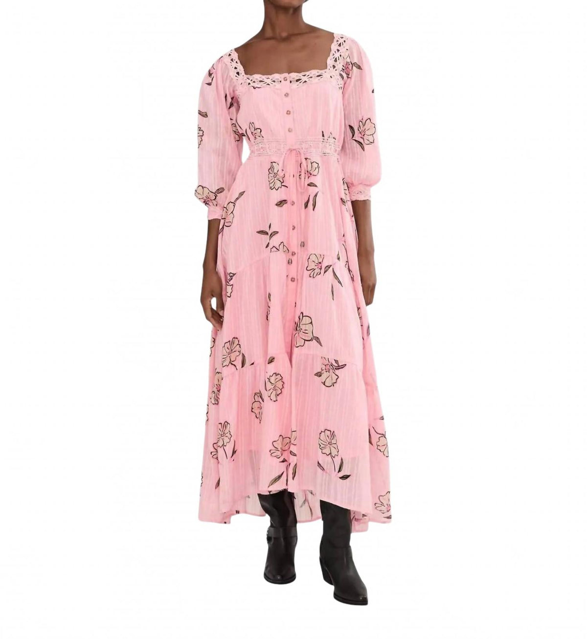 Vestido largo color rosado