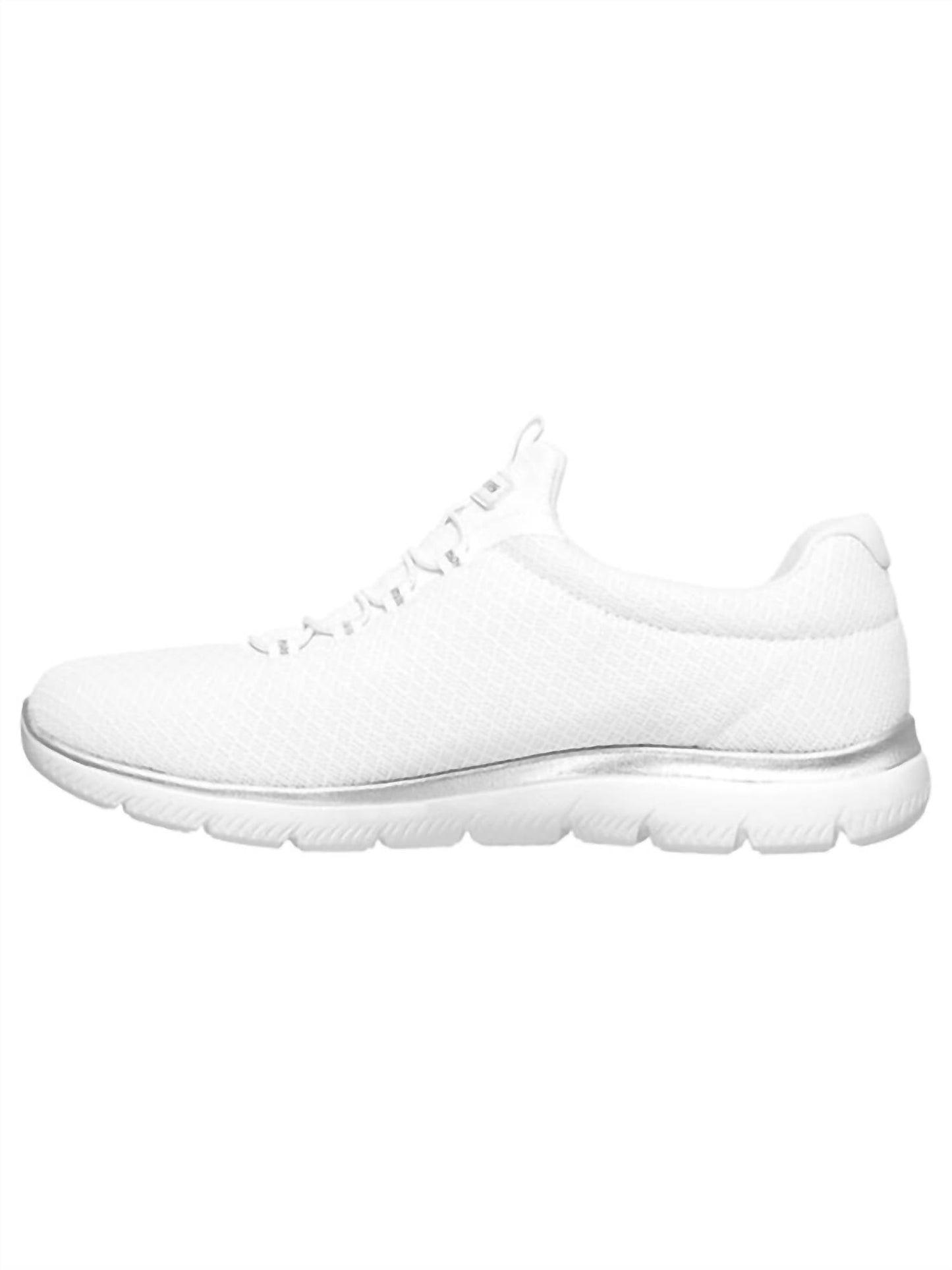 Tenis de mujer color blanco y plateado