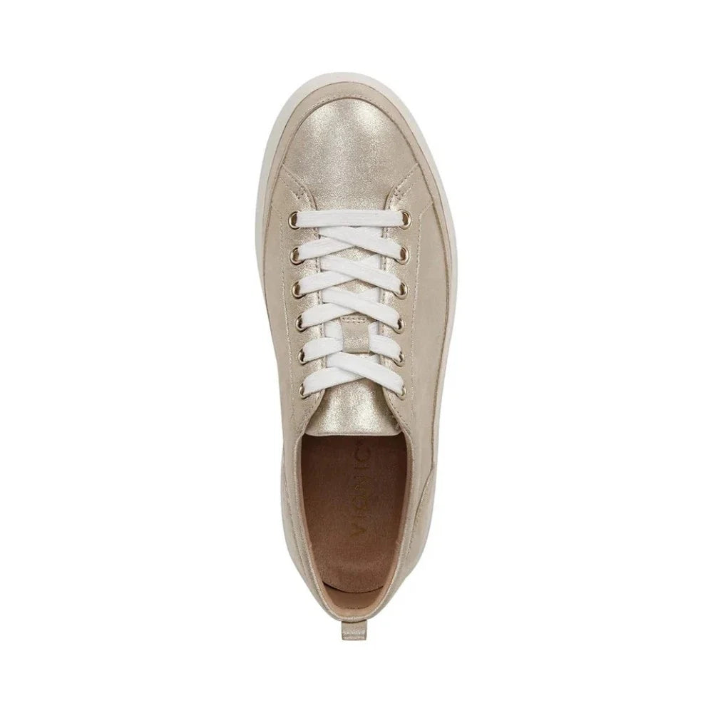 Tenis de mujer de cuero color dorado