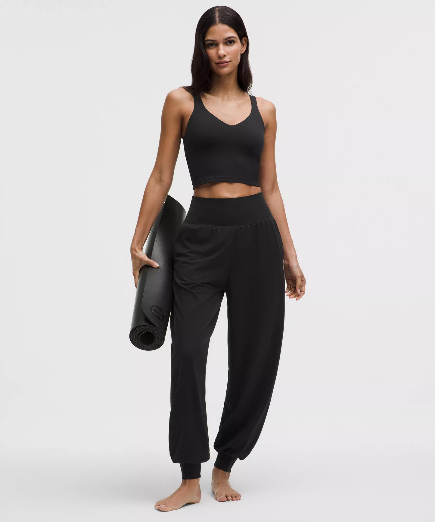 Pantalón deportivo de corte amplio de tiro alto