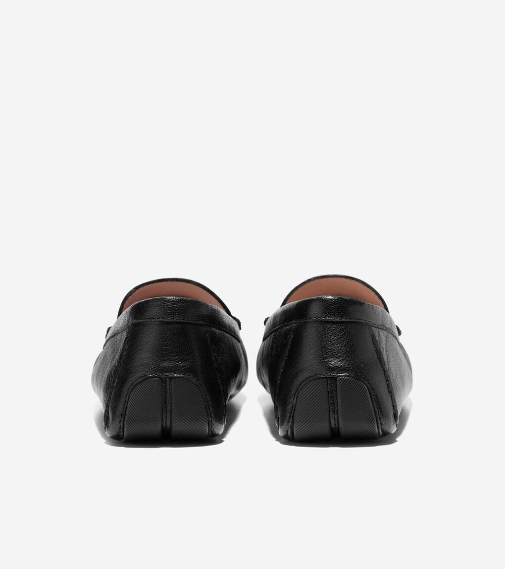 Mocasines de mujer de cuero sin cordones color negro