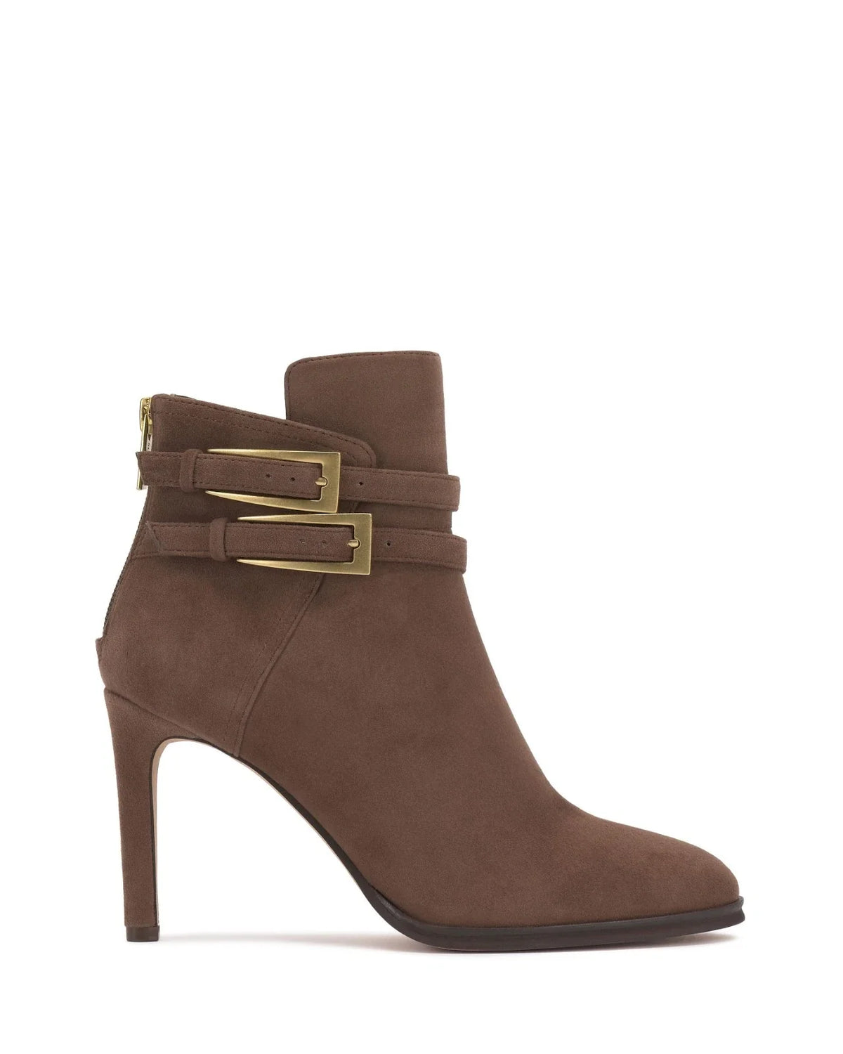 Botines de mujer de gamuza color taupe