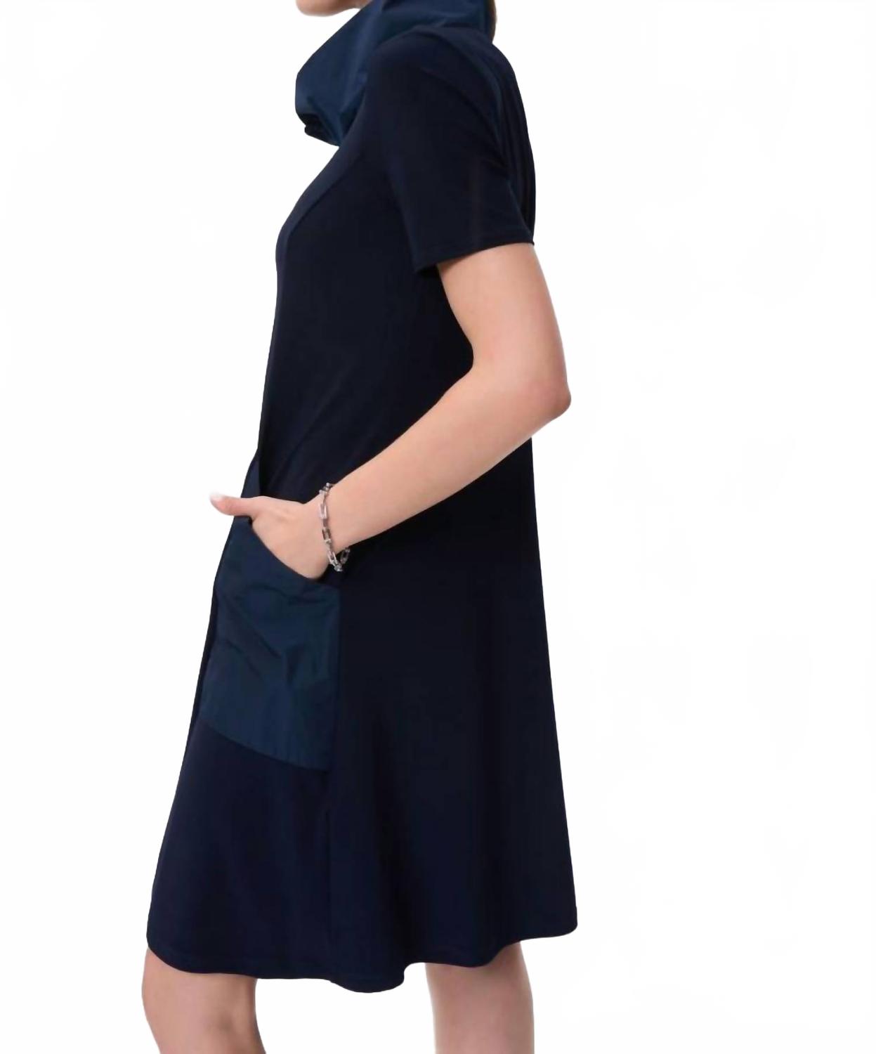 Vestido de manga corta color azul