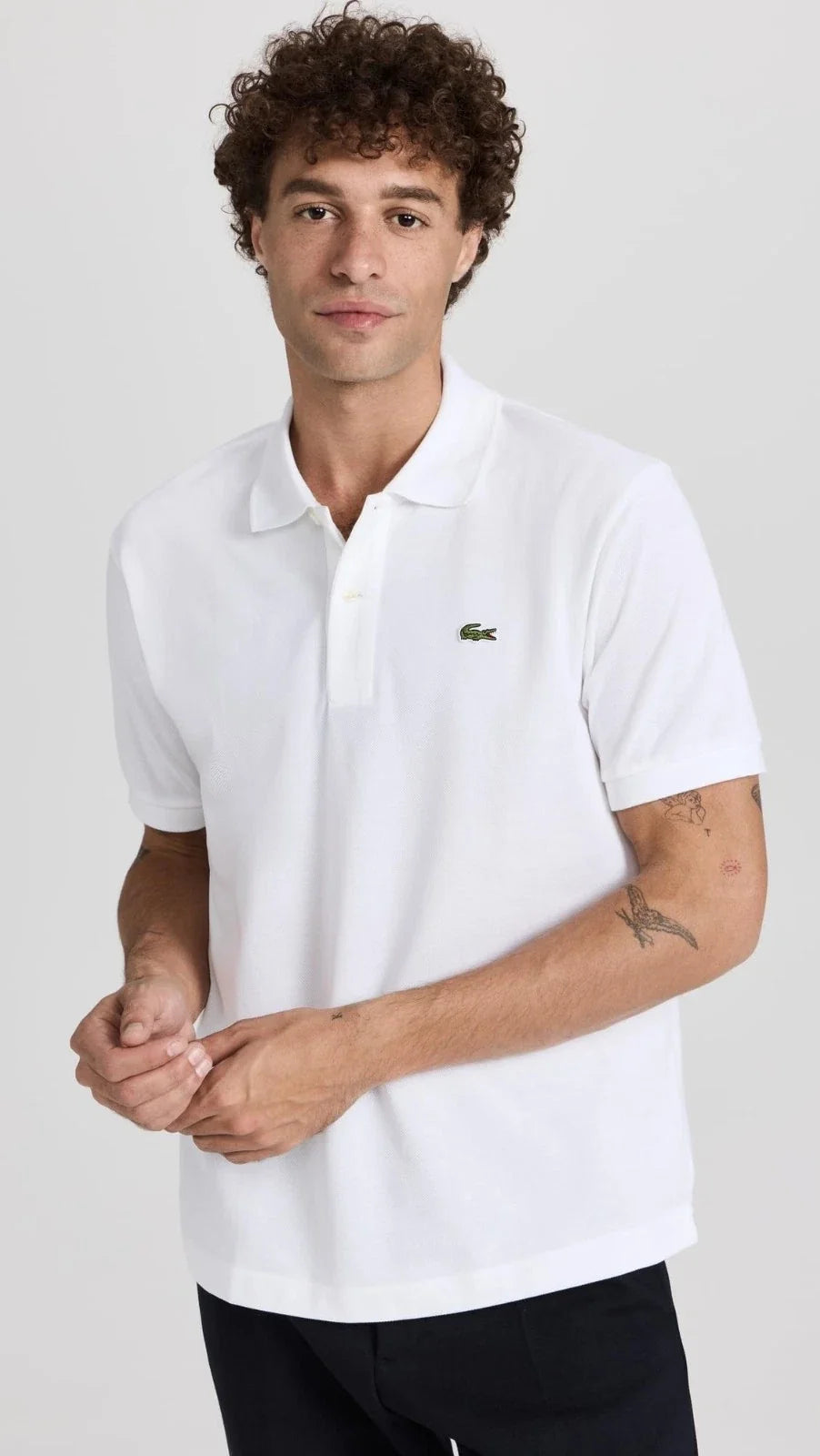 Polo de hombre de algodón color blanco
