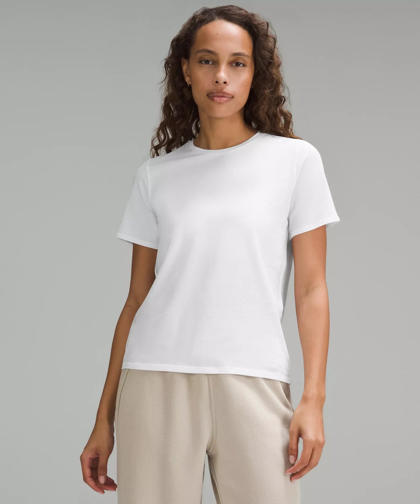 Camiseta de algodón con cuello redondo