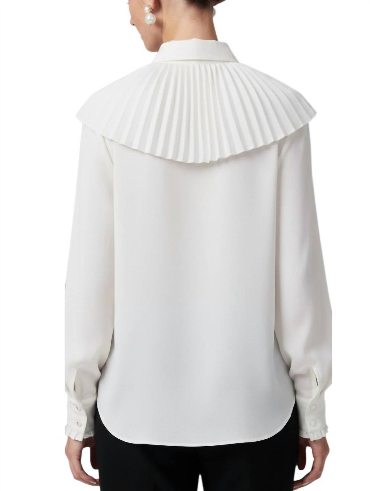 Top con pliegues color blanco