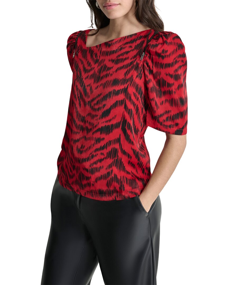 DKNY Top Asimétrico Manga Corta