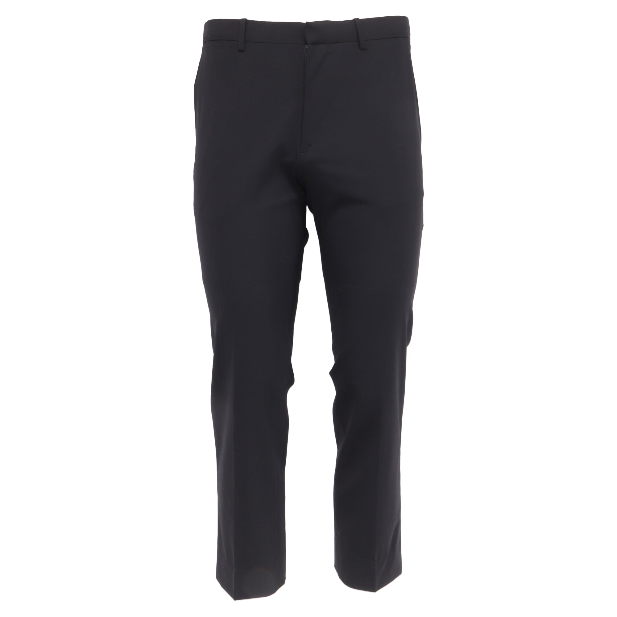 Pantalón de lana de corte recto color negro