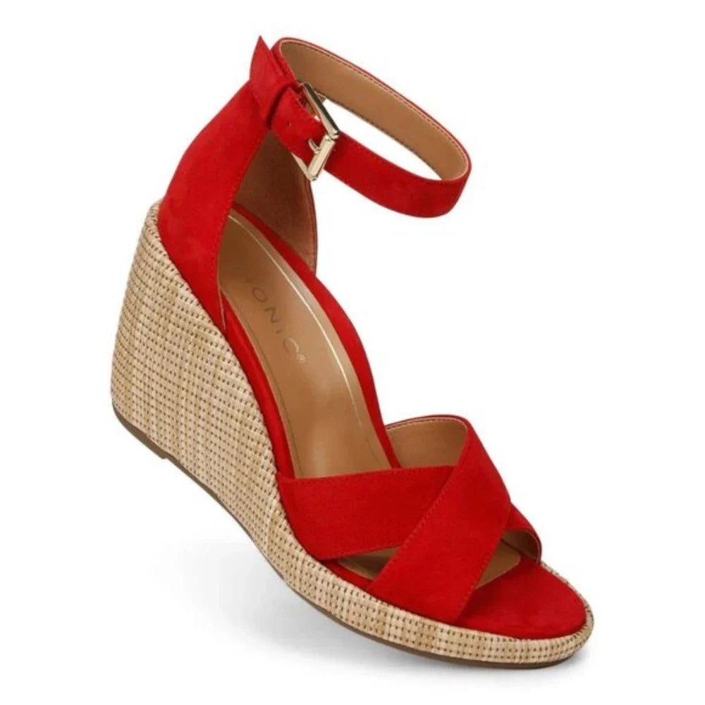 Zapatos de mujer de gamuza color rojo
