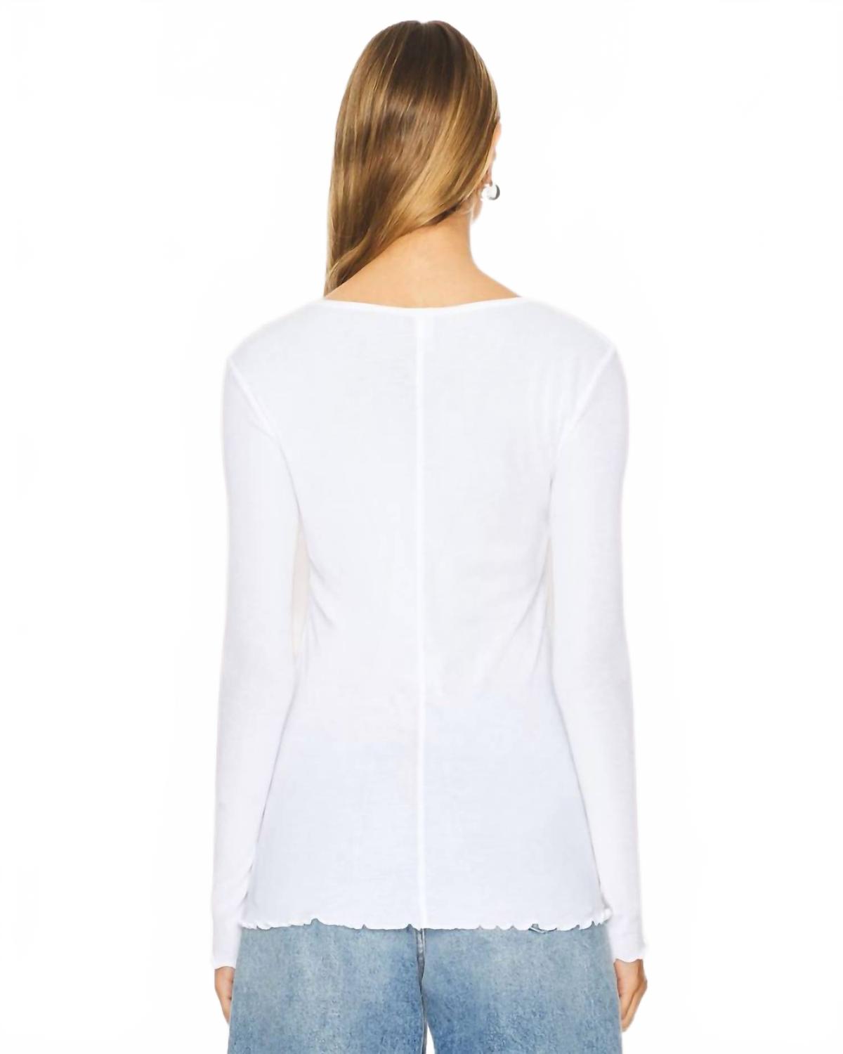 Top de manga larga color blanco