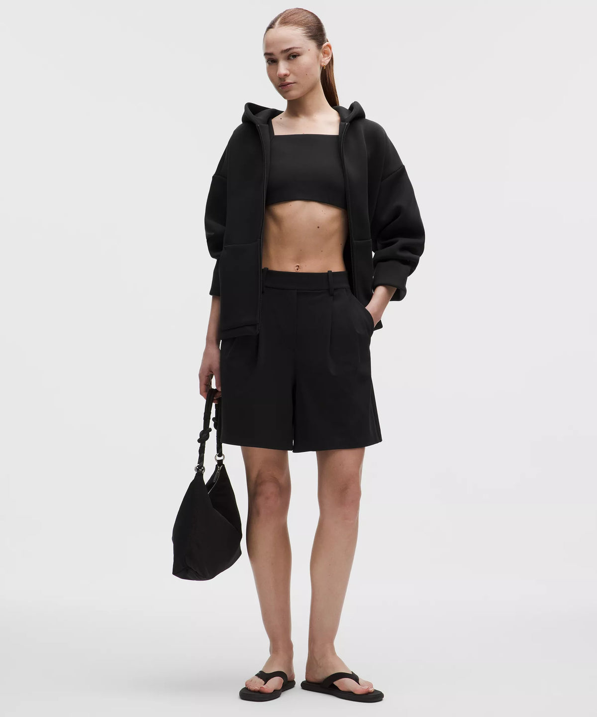 Short de tiro alto con pliegues