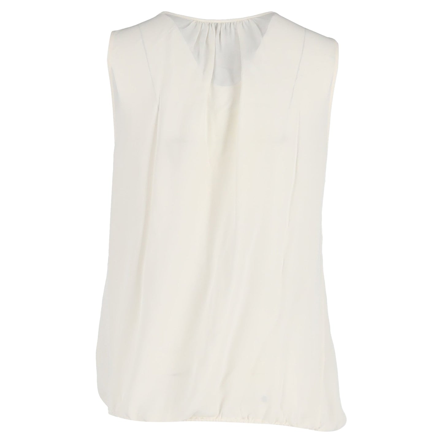 Blusa de seda sin mangas color marfil