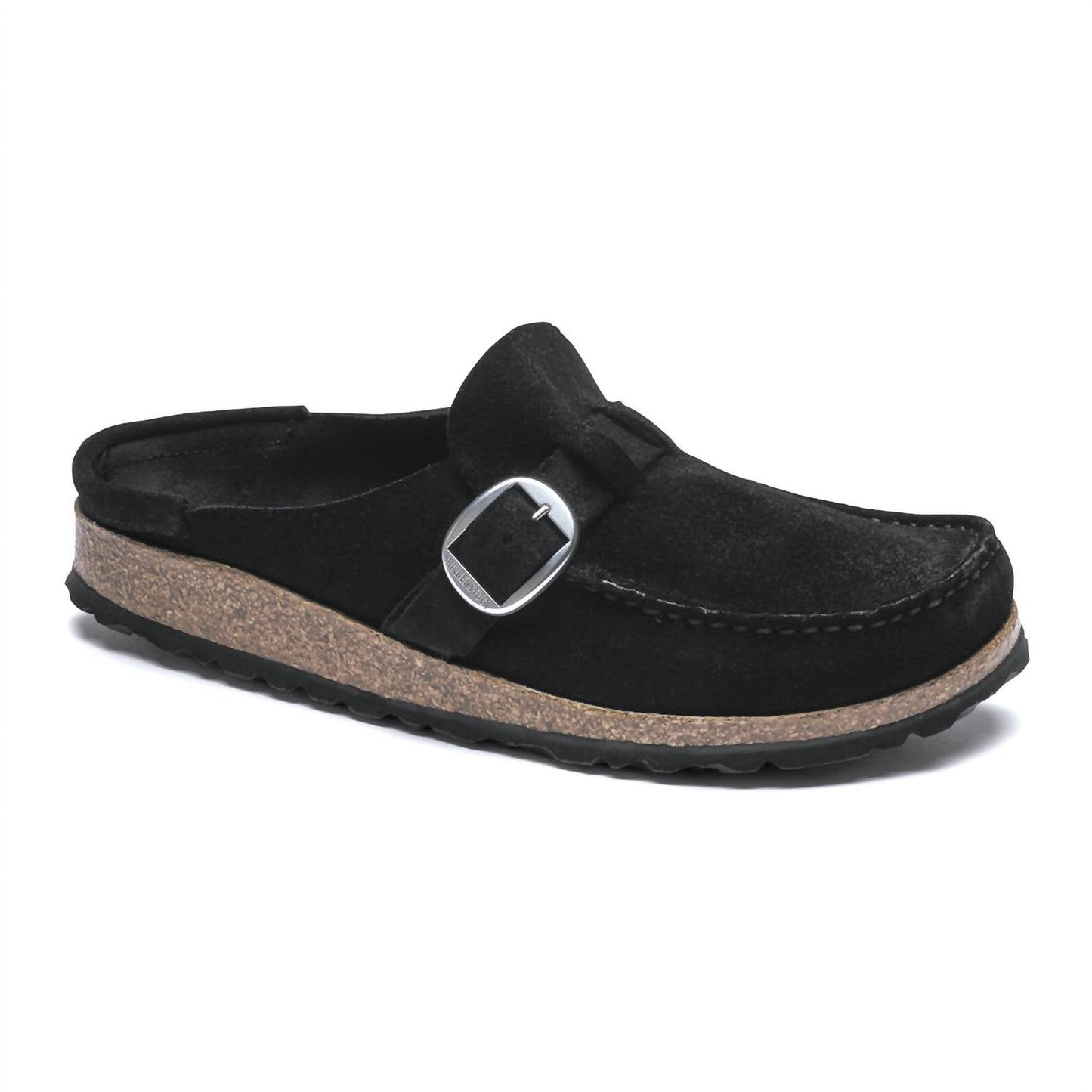 Zuecos de mujer de gamuza color negro
