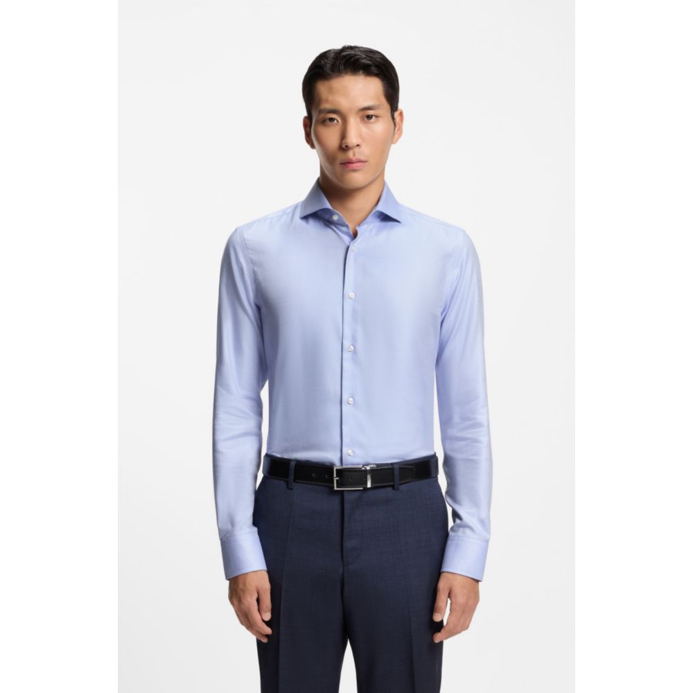 Camisa de mezcla de algodón de corte ajustado