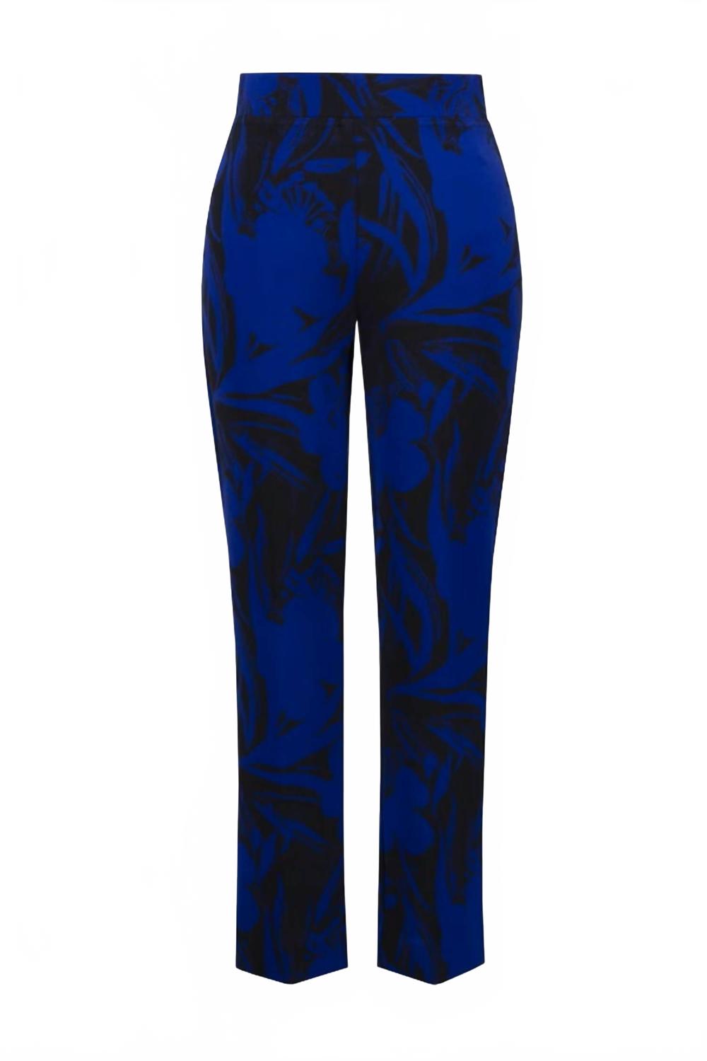 Pantalón con estampado floral color negro y azul