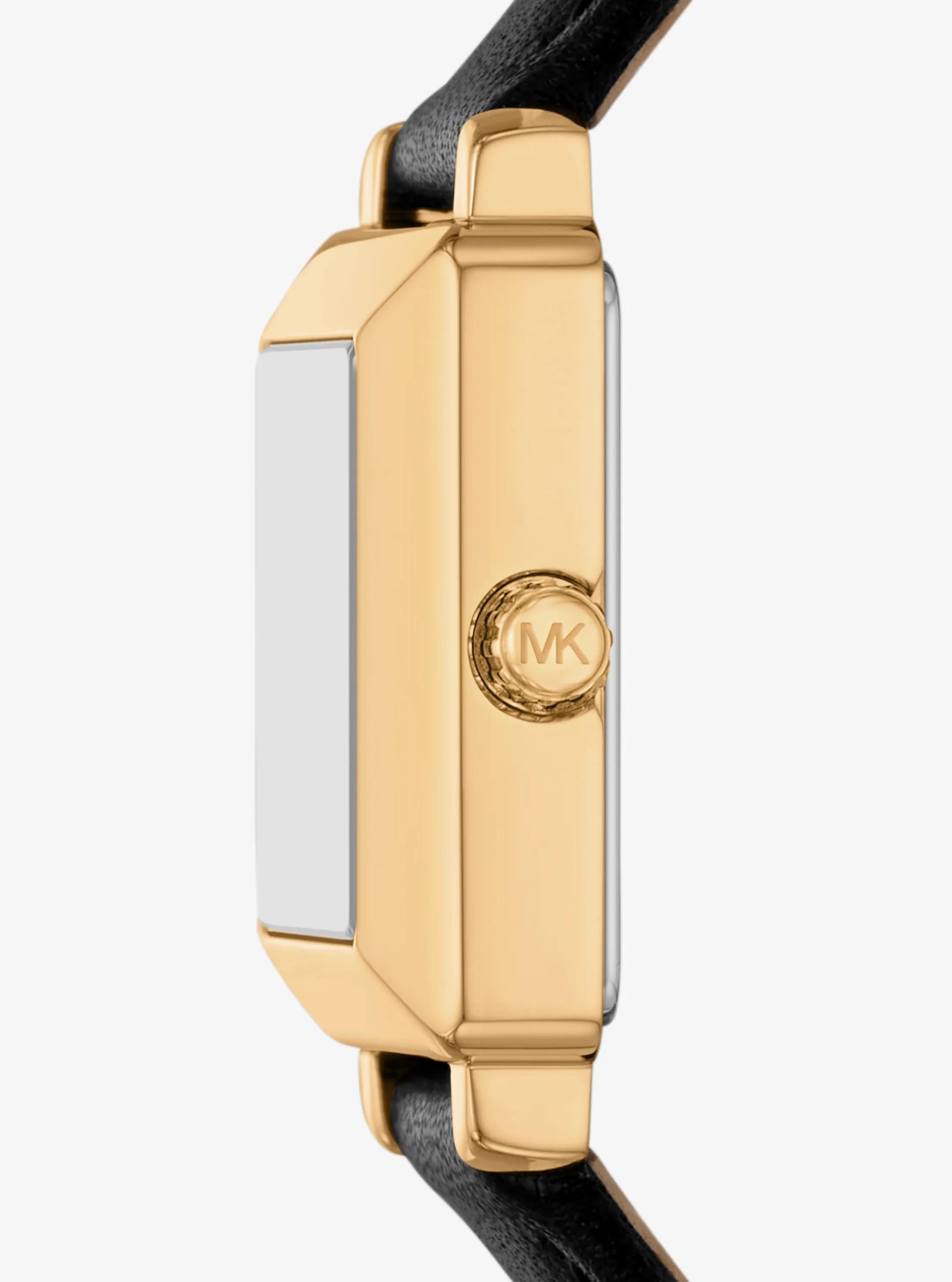 Reloj de cuero color dorado