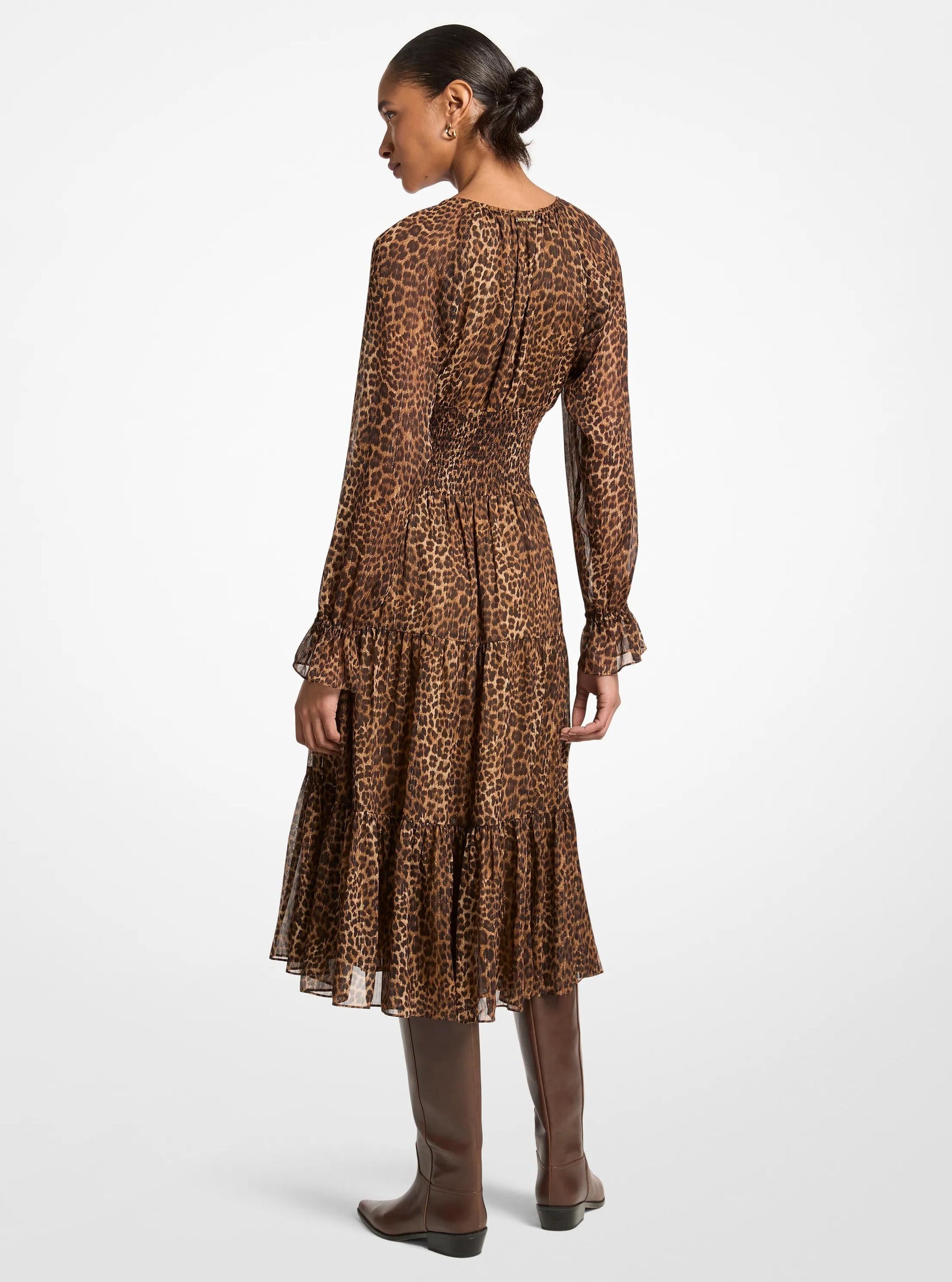 Vestido midi con estampado animal
