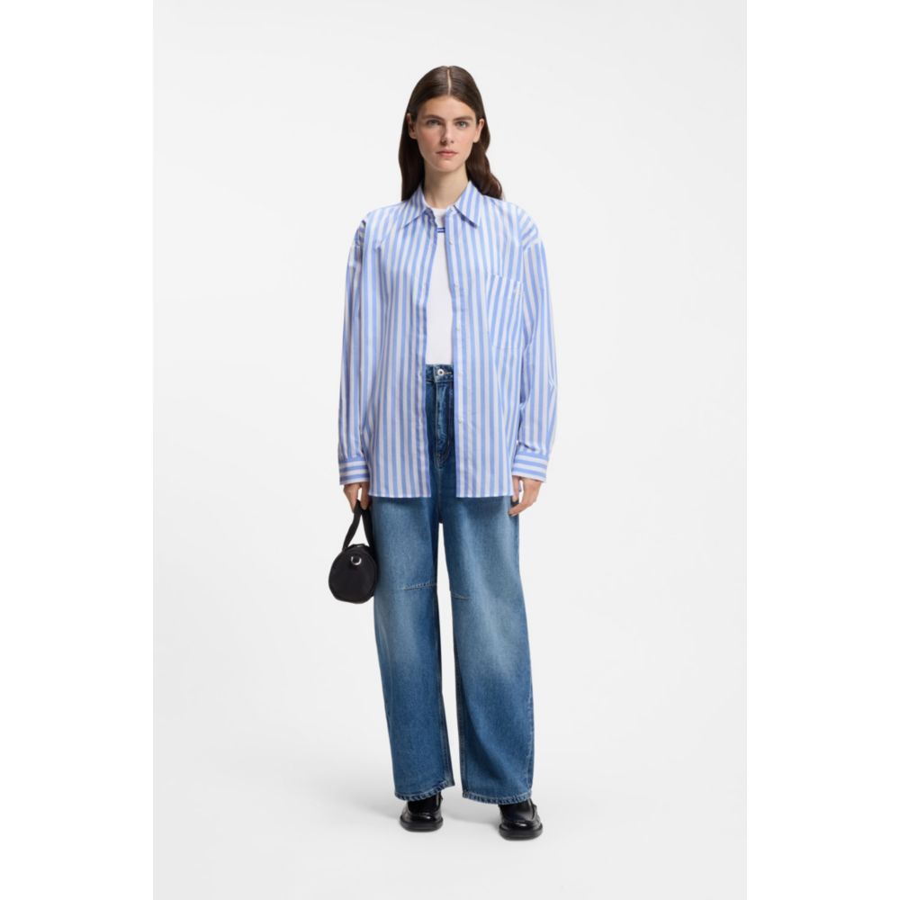 Blusa de algodón de corte amplio a rayas